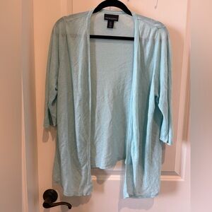 Cynthia Rowley Aqua Open-Front Lightweight Cardigan